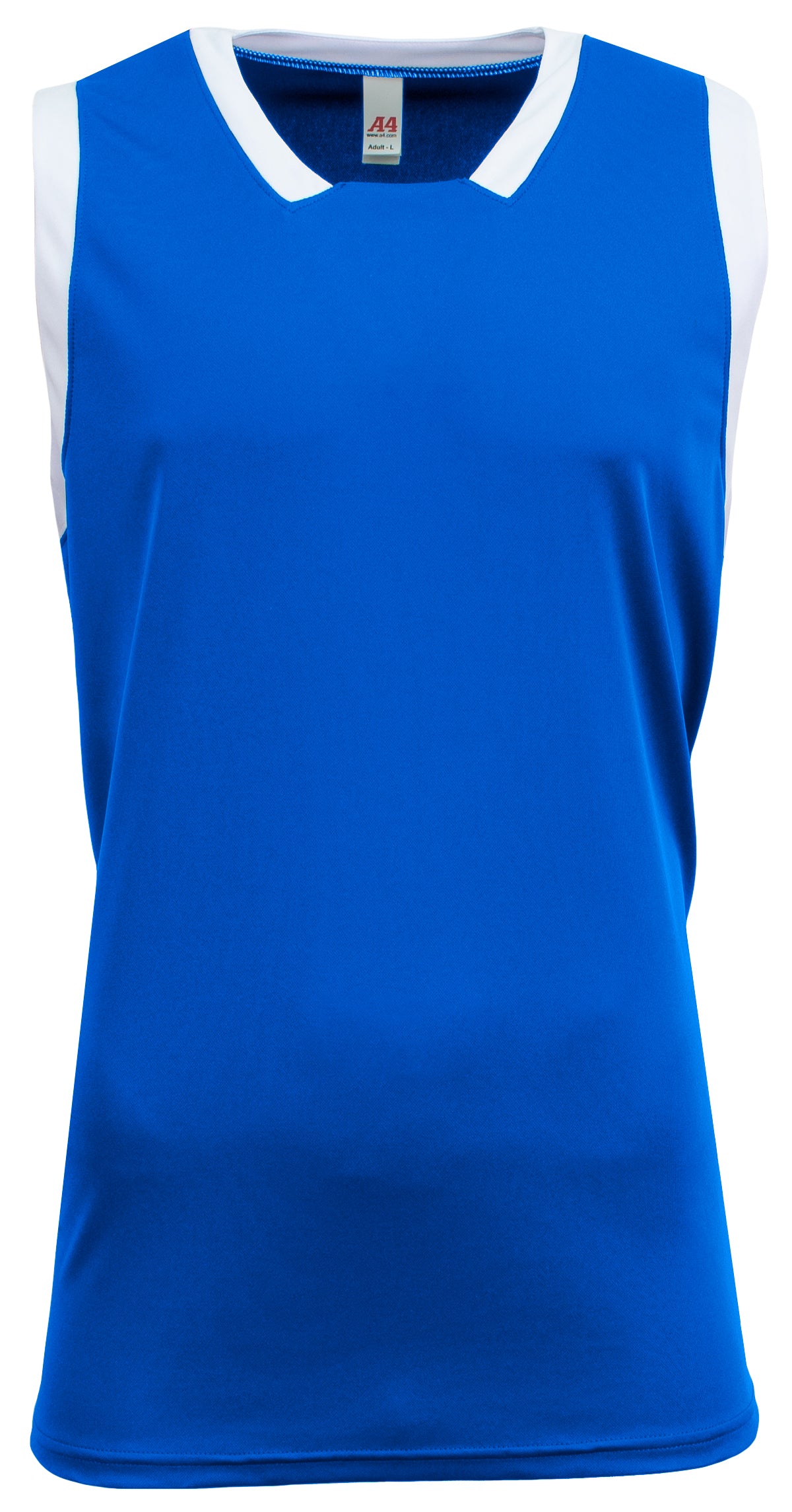 ROYAL/WHITE A4 Sprint Single Ply Basketball Jersey  grouped