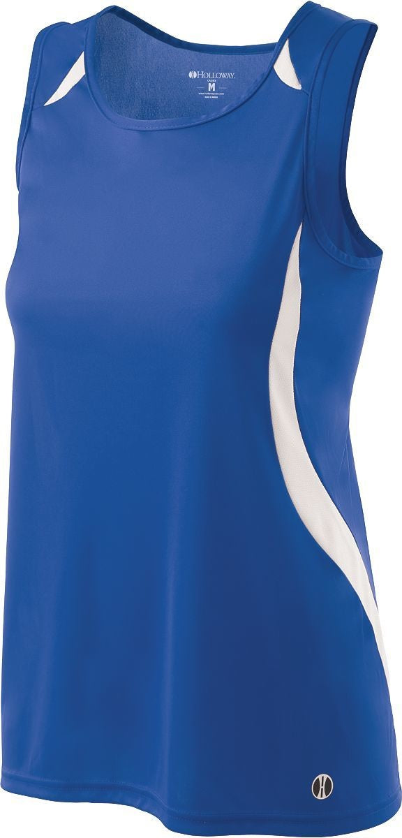 ROYAL/WHITE LADIES SPRINT SLIM FIT SINGLET