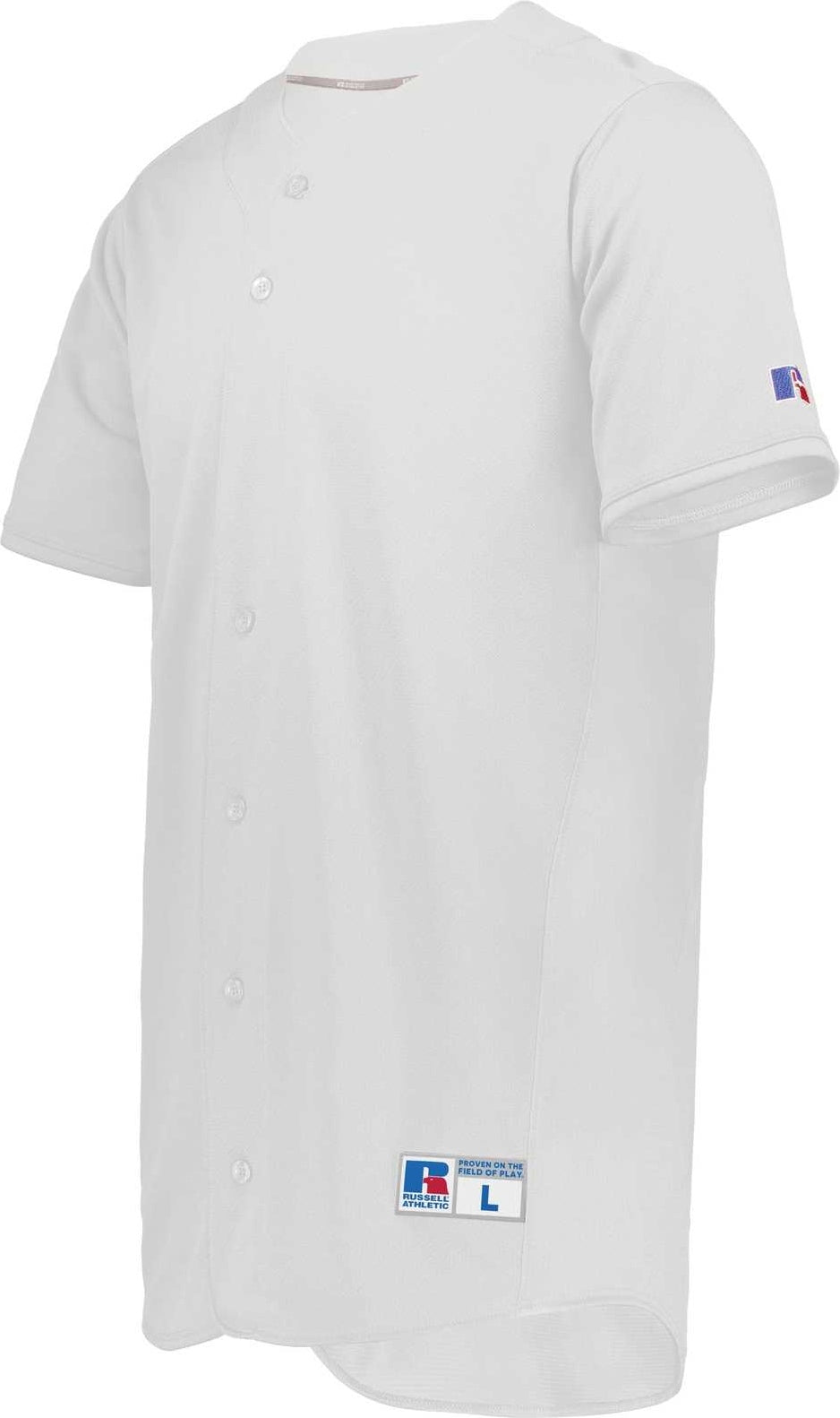 Russell 235jmm Five Tool Full-button Front Baseball Jersey - White