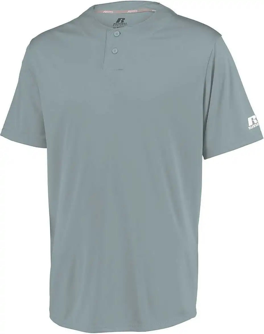 Russell 3r7x2m Performance Two Button Solid Jersey Baseball Grey
