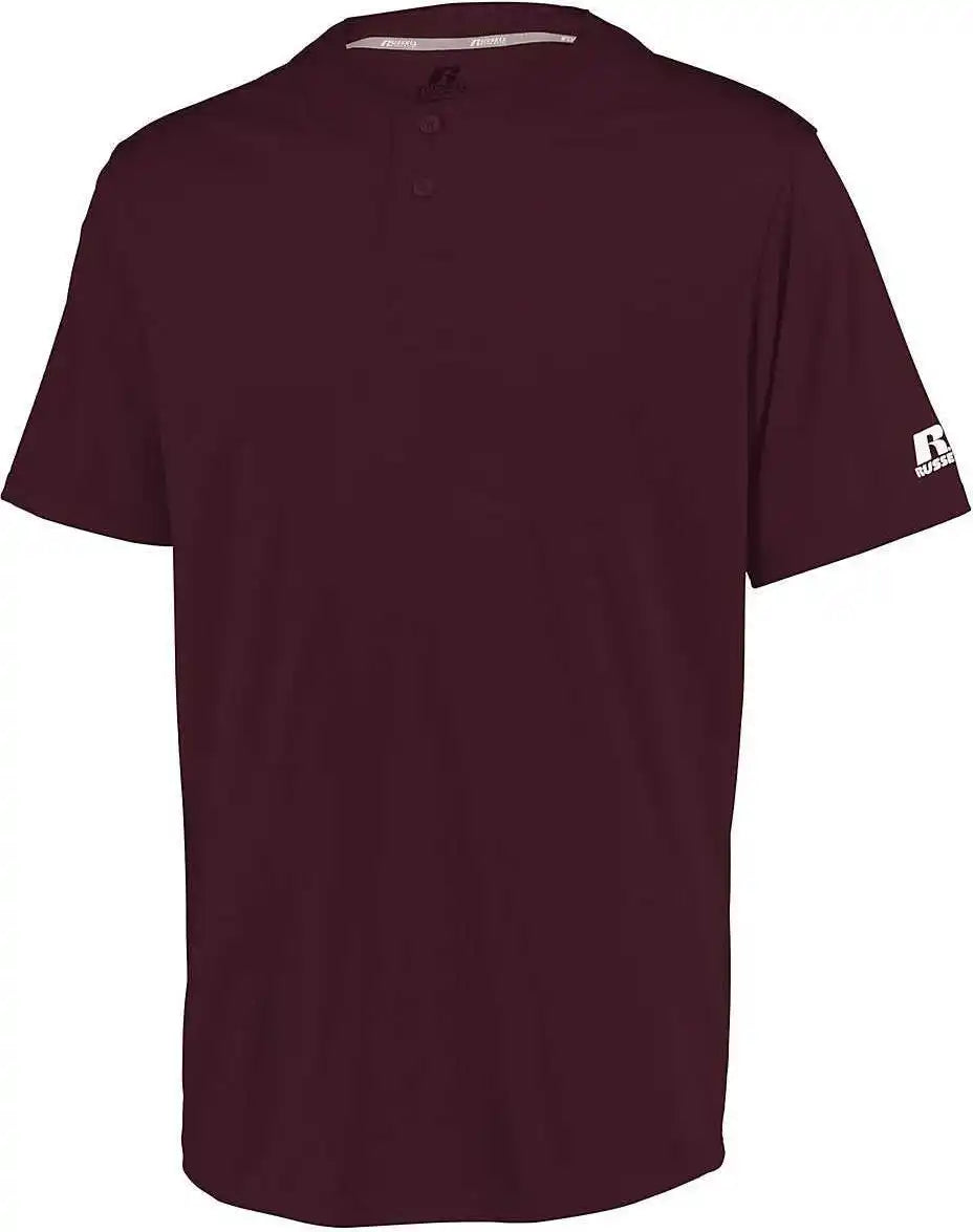 Russell 3r7x2m Performance Two-button Solid Jersey - Maroon