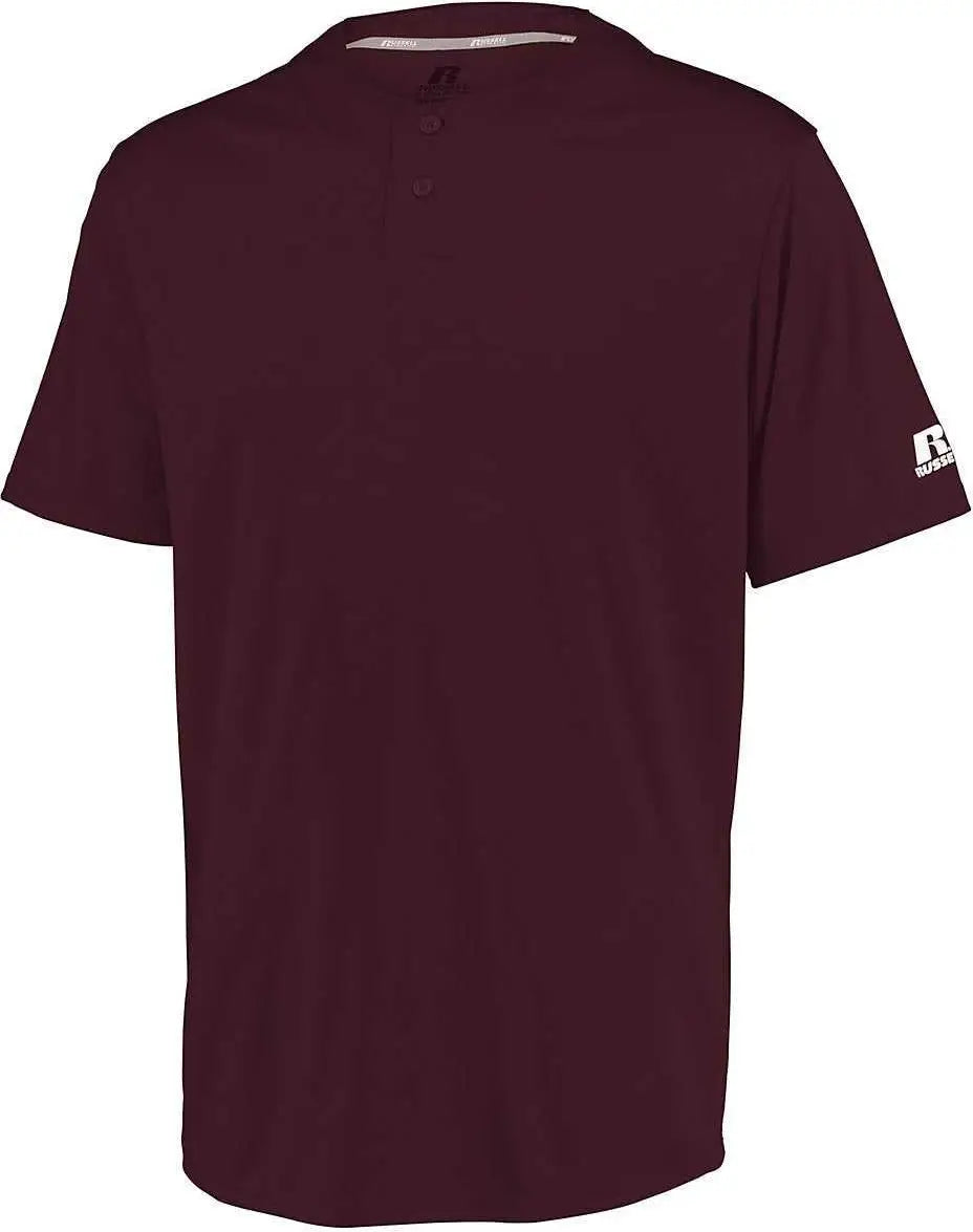 Russell 3r7x2m Performance Two-button Solid Jersey - Maroon