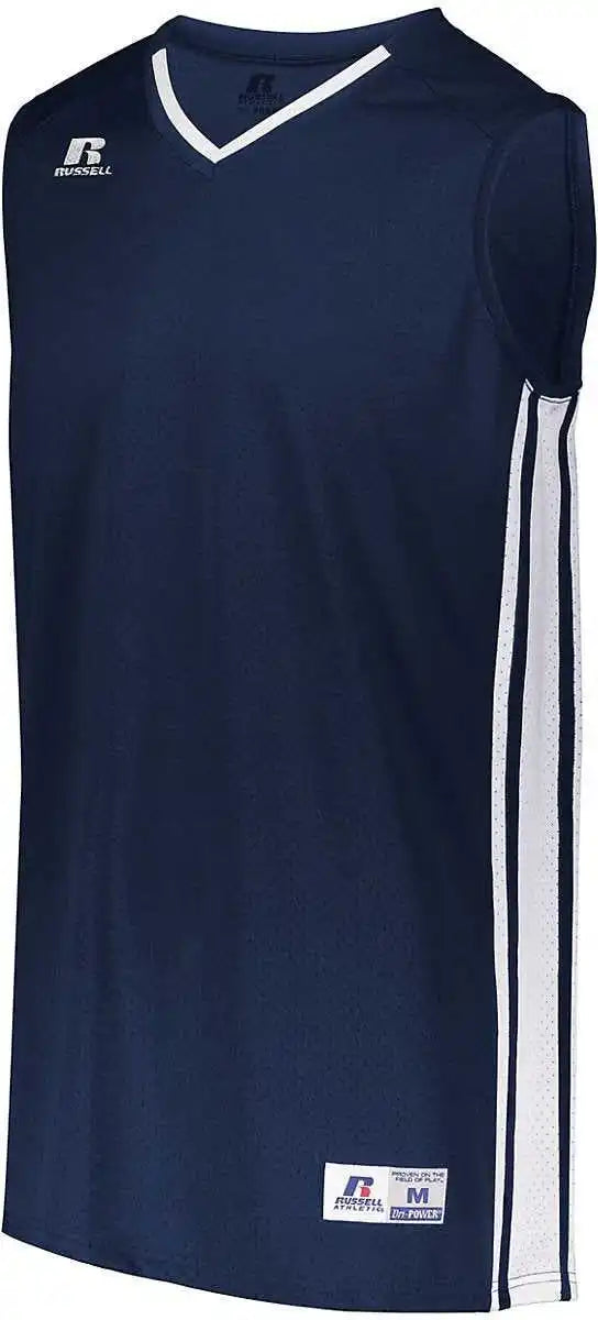 Russell 4b1vtb Youth Legacy Basketball Jersey - Navy White