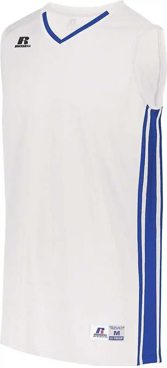 Russell 4b1vtb Youth Legacy Basketball Jersey - White Royal