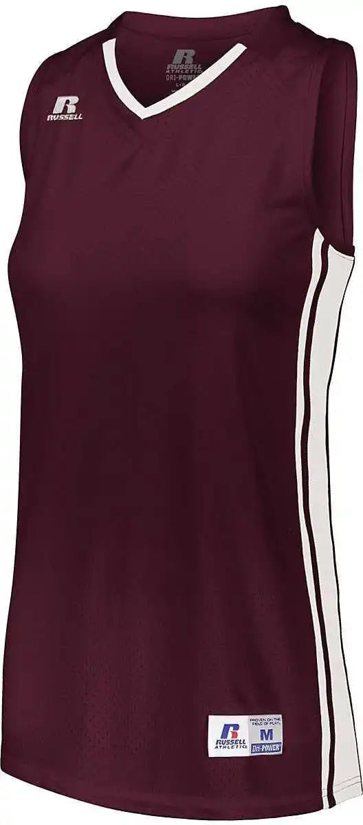 Russell 4b1vtx Ladies Legacy Basketball Jersey - Maroon White