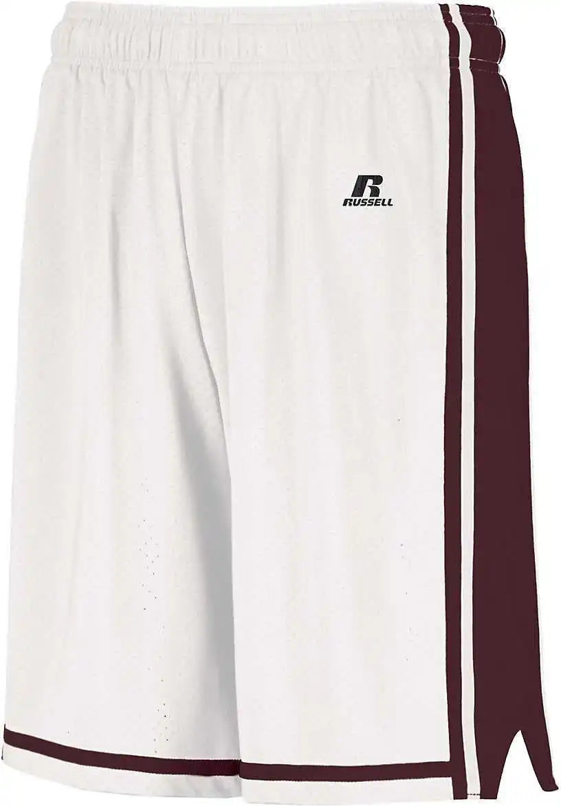 Russell 4b2vtb Youth Legacy Basketball Shorts - White Maroon