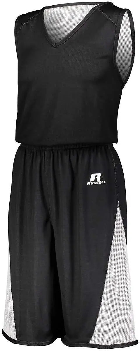 Russell 5r5dlm Undivided Single Ply Reversible Jersey - Black White