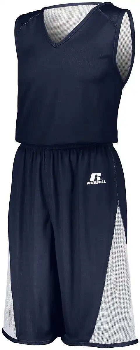 Russell 5r5dlm Undivided Single Ply Reversible Jersey - Navy White