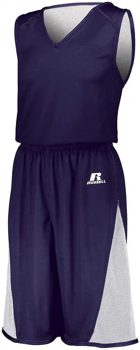 Russell 5r5dlm Undivided Single Ply Reversible Jersey - Purple White
