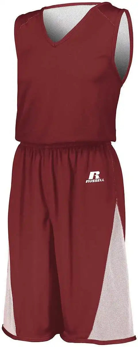 Russell 5r6dlm Undivided Single Ply Reversible Shorts - Cardinal White