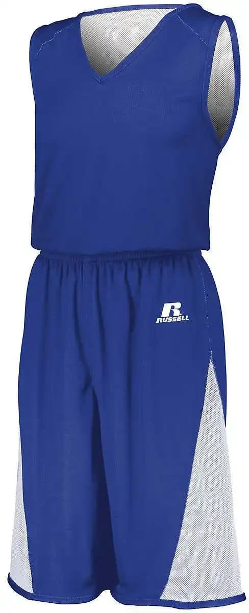 Russell 5r6dlm Undivided Single Ply Reversible Shorts - Royal White