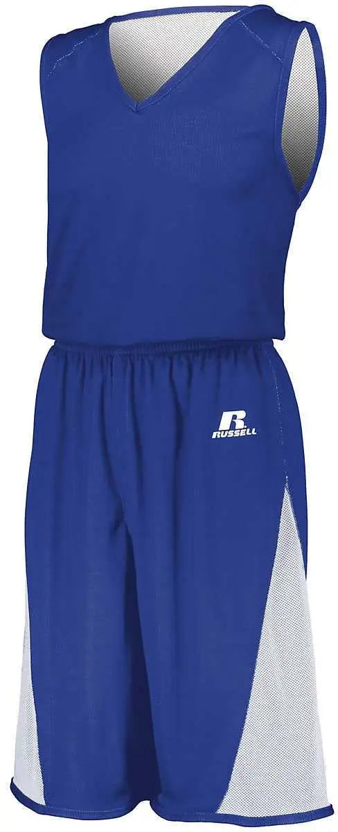 Russell 5r6dlm Undivided Single Ply Reversible Shorts - Royal White