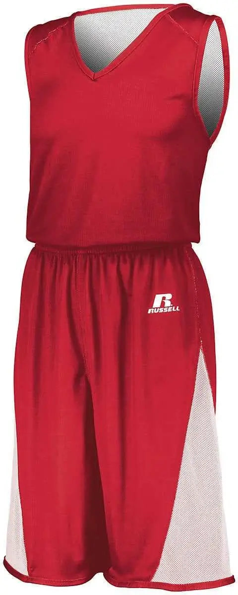 Russell 5r6dlm Undivided Single Ply Reversible Shorts - True Red White