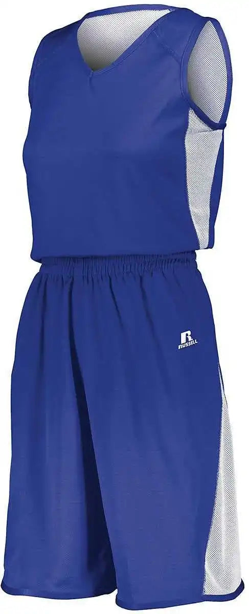 Russell 5r6dlx Ladies Undivided Single Ply Reversible Shorts - Royal White