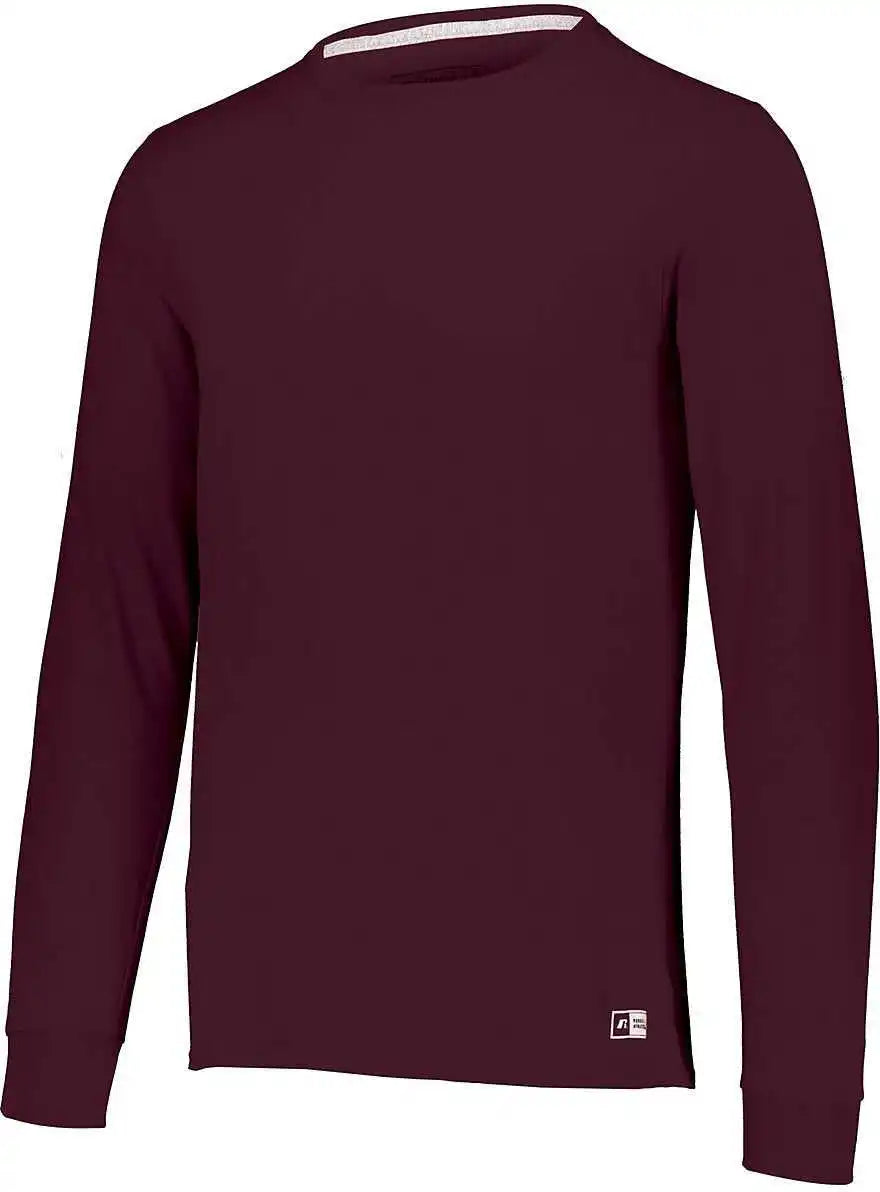 Russell 64lttm Essential Long Sleeve Tee Maroon