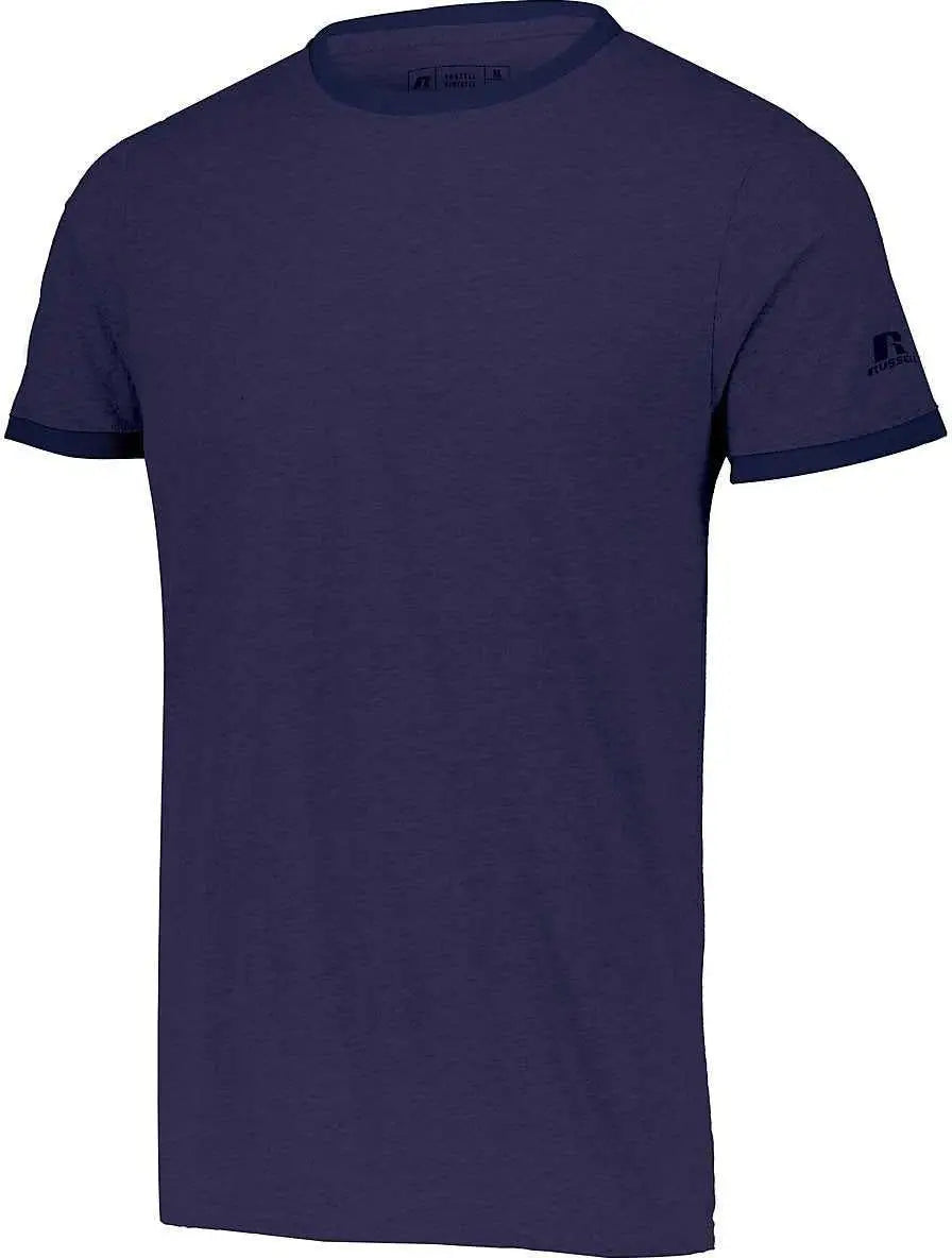Russell 64rttm Essential Ringer Tee - Vintage Navy Heather