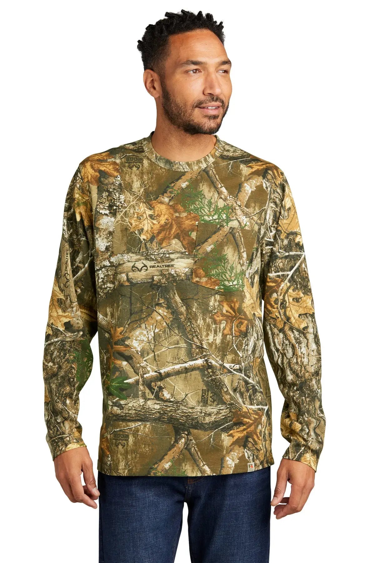 Russell Outdoors Ru100lsp Realtree Long Sleeve Pocket Tee - Edge / Adult Xs