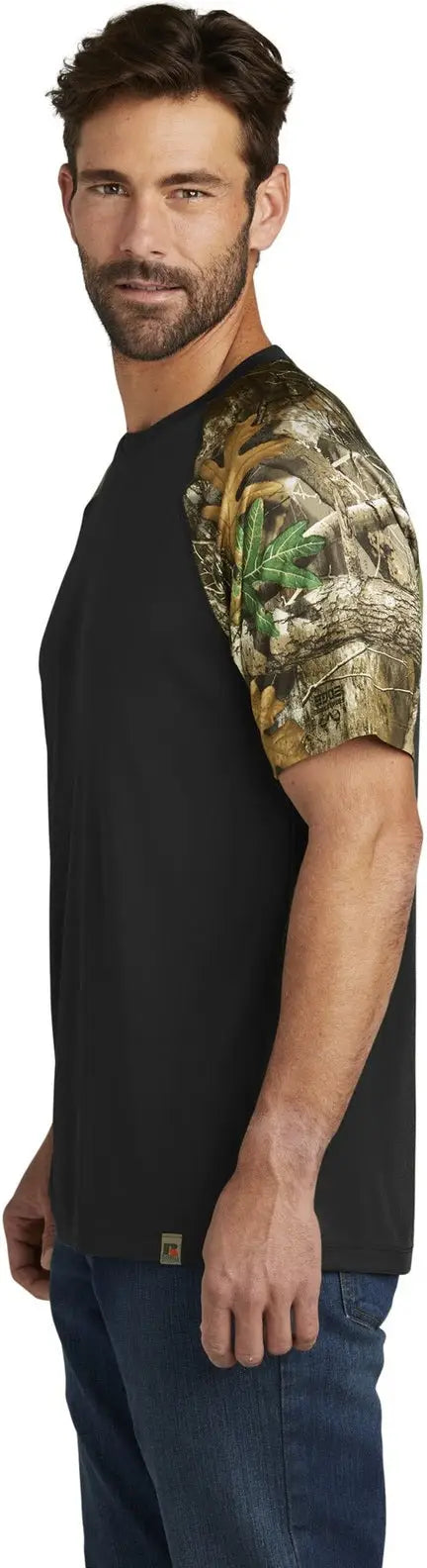 Russell Outdoors Ru151 Realtree Colorblock Performance Tee - Black Edge