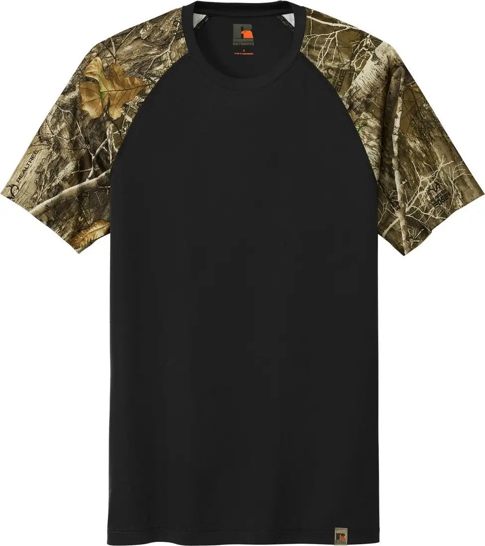 Russell Outdoors Ru151 Realtree Colorblock Performance Tee - Black Edge
