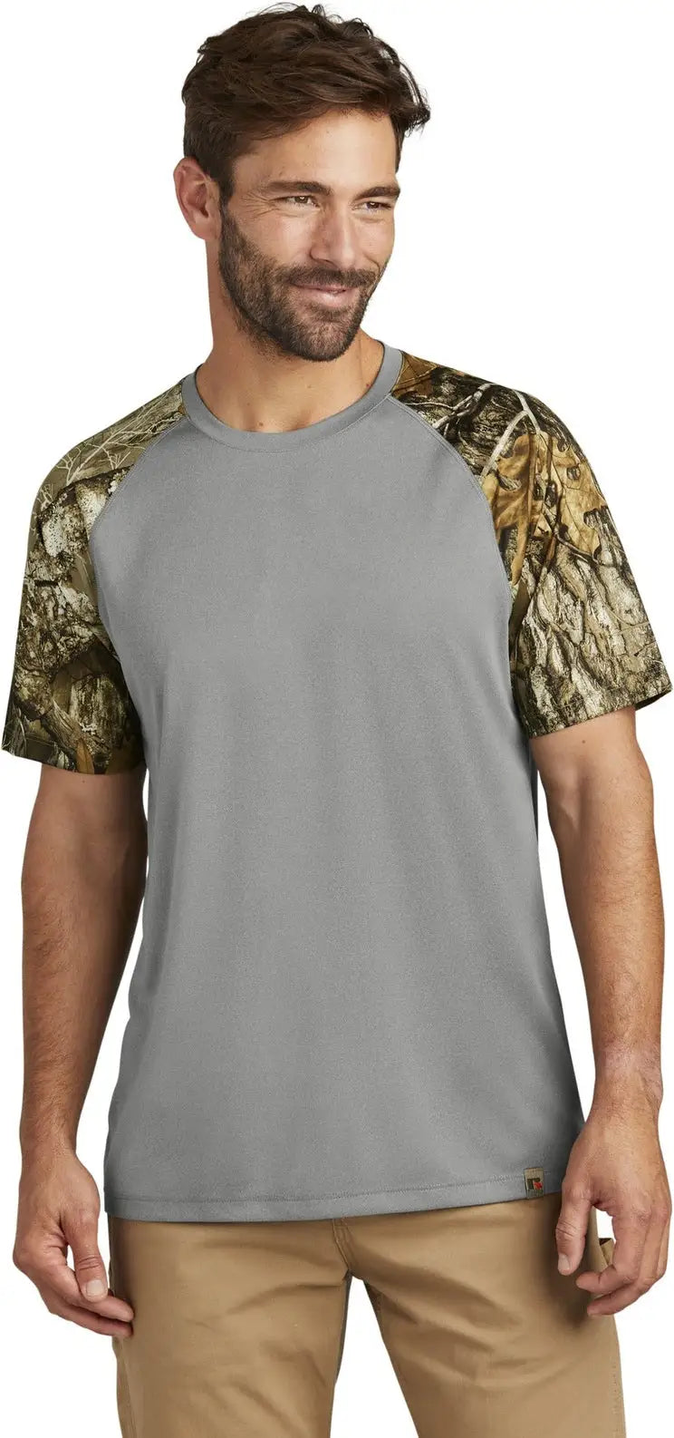 Russell Outdoors Ru151 Realtree Colorblock Performance Tee - Gray Concrete Heather Edge - Concrete/ / Adult Xs
