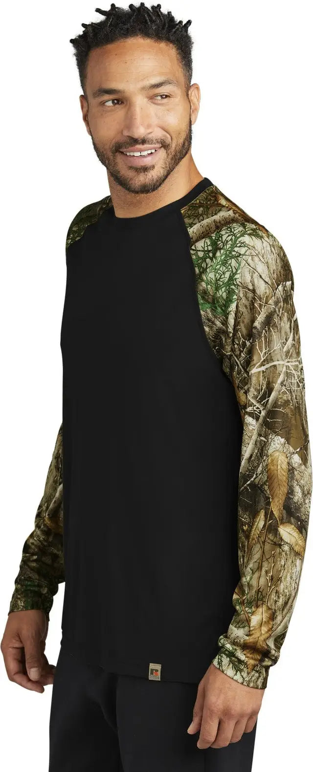 Russell Outdoors Ru151ls Realtree Colorblock Performance Long Sleeve Tee - Black Edge