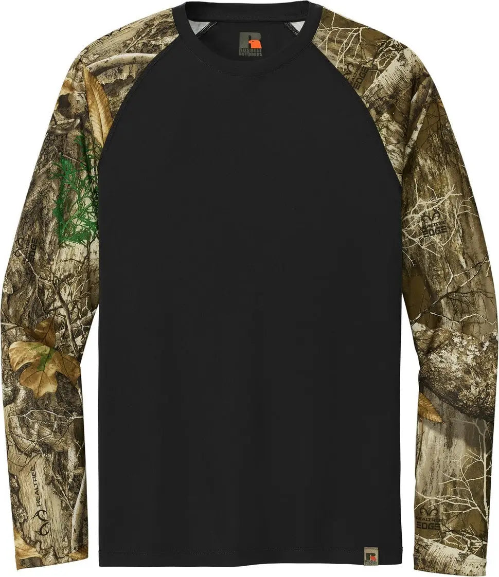 Russell Outdoors Ru151ls Realtree Colorblock Performance Long Sleeve Tee - Black Edge