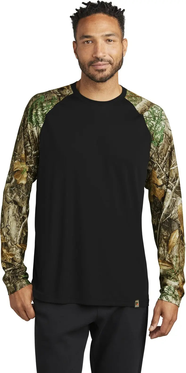 Russell Outdoors Ru151ls Realtree Colorblock Performance Long Sleeve Tee - Black Edge - Black/ / Adult Xs
