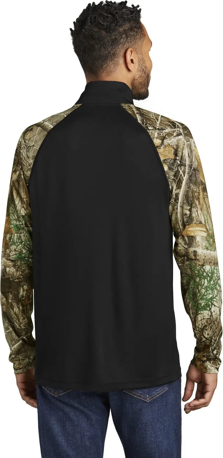 Russell Outdoors Ru152 Realtree Colorblock Performance 1/4-zip - Black Edge