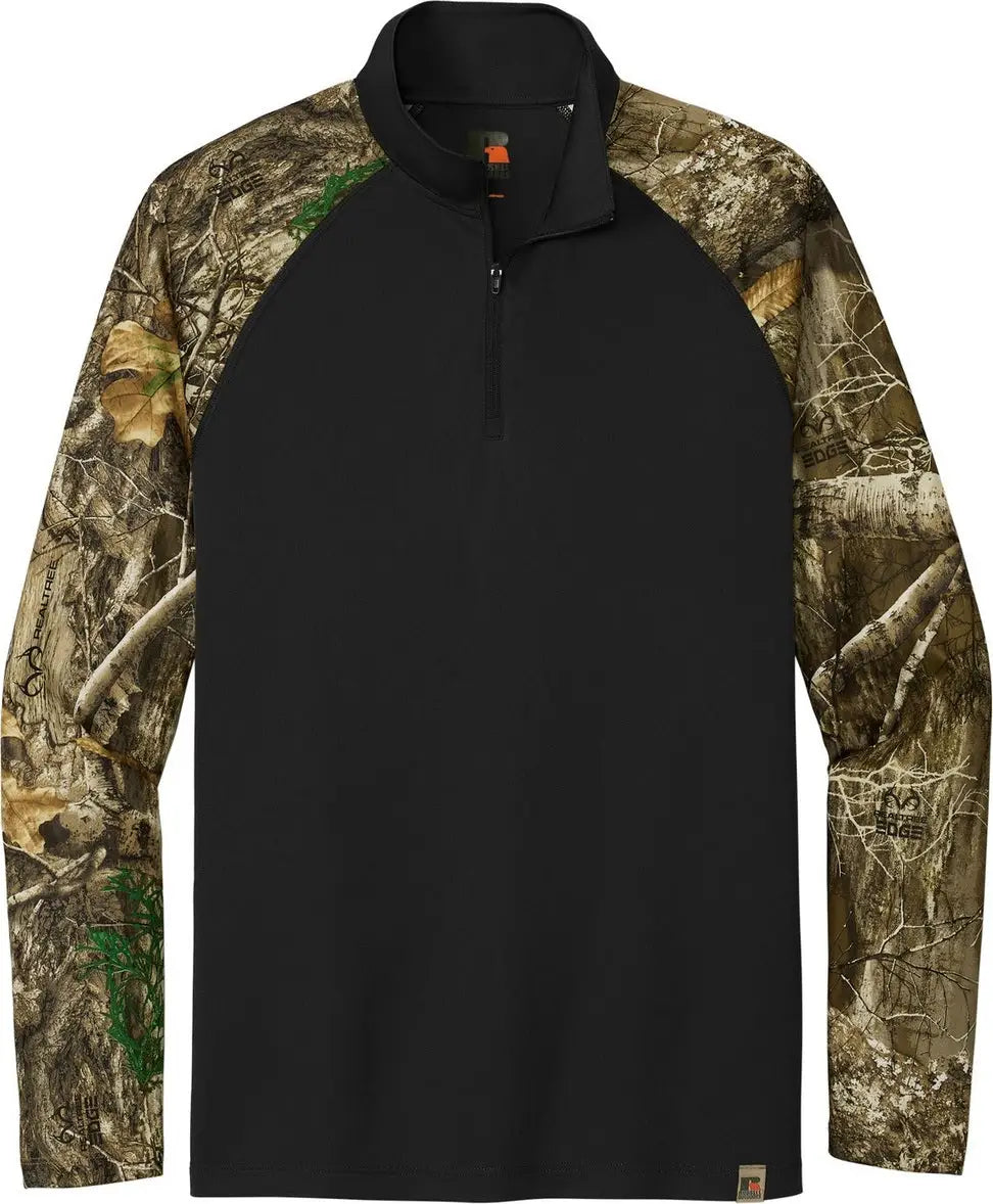 Russell Outdoors Ru152 Realtree Colorblock Performance 1/4-zip - Black Edge