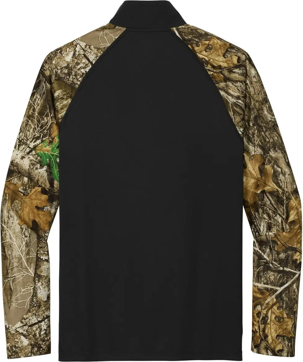 Russell Outdoors Ru152 Realtree Colorblock Performance 1/4-zip - Black Edge - Black/ / Adult Xs