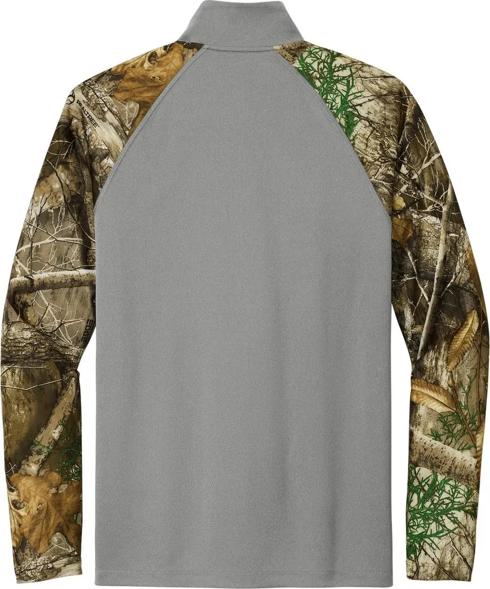 Russell Outdoors Ru152 Realtree Colorblock Performance 1/4-zip - Gray Concrete Heather Edge