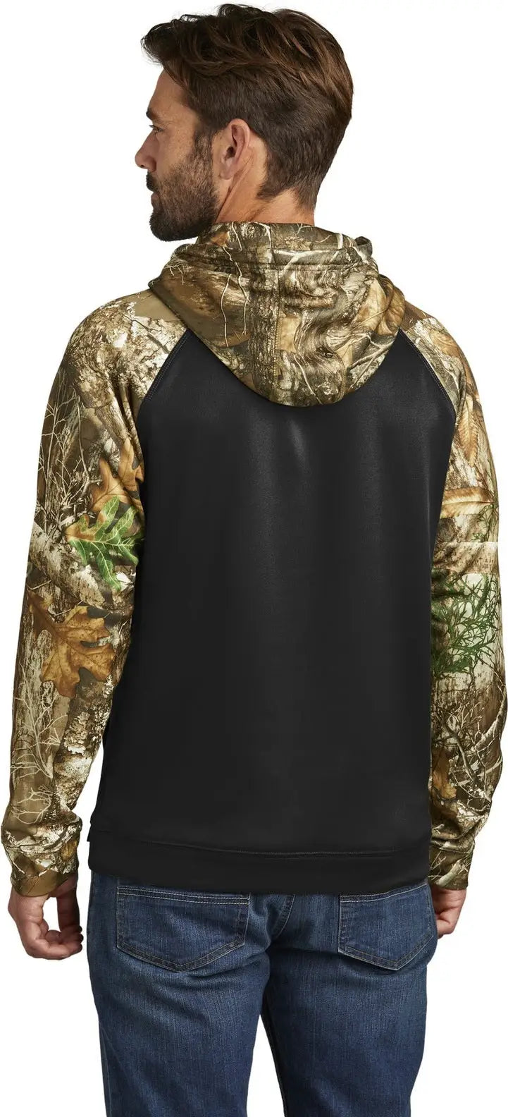 Russell Outdoors Ru451 Realtree Performance Colorblock Pullover Hoodie - Black Edge