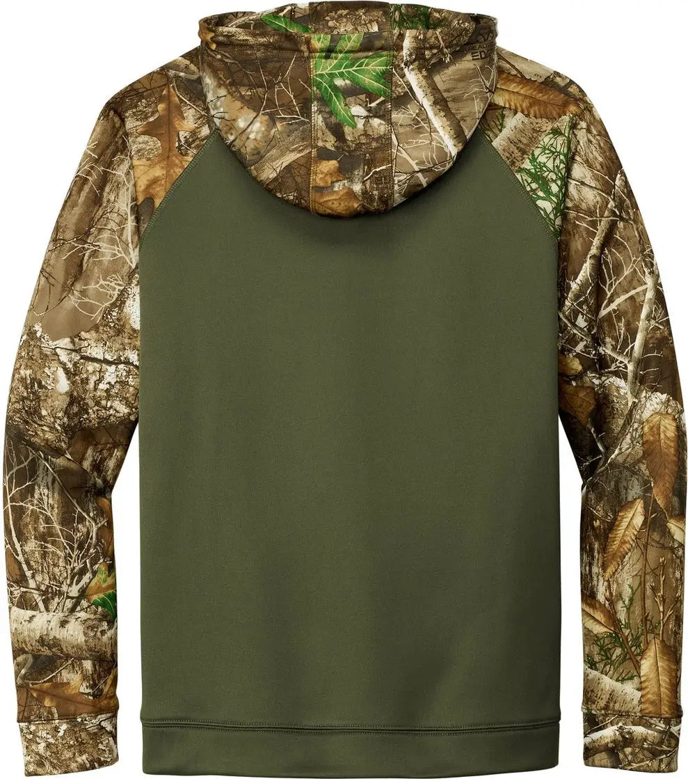 Russell Outdoors Ru451 Realtree Performance Colorblock Pullover Hoodie - Olive Drab Green Edge - Green/ / Adult Xs