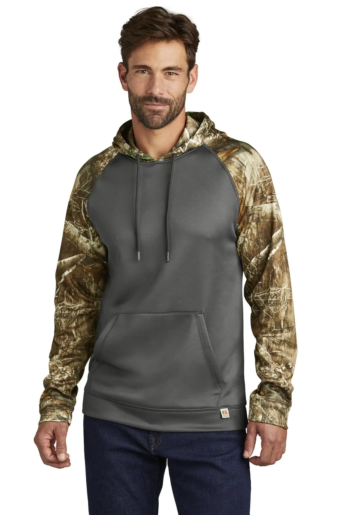 Russell Outdoors Ru451 Realtree Performance Colorblock Pullover Hoodie - Magnet Edge - Magnet/ / Adult Xs
