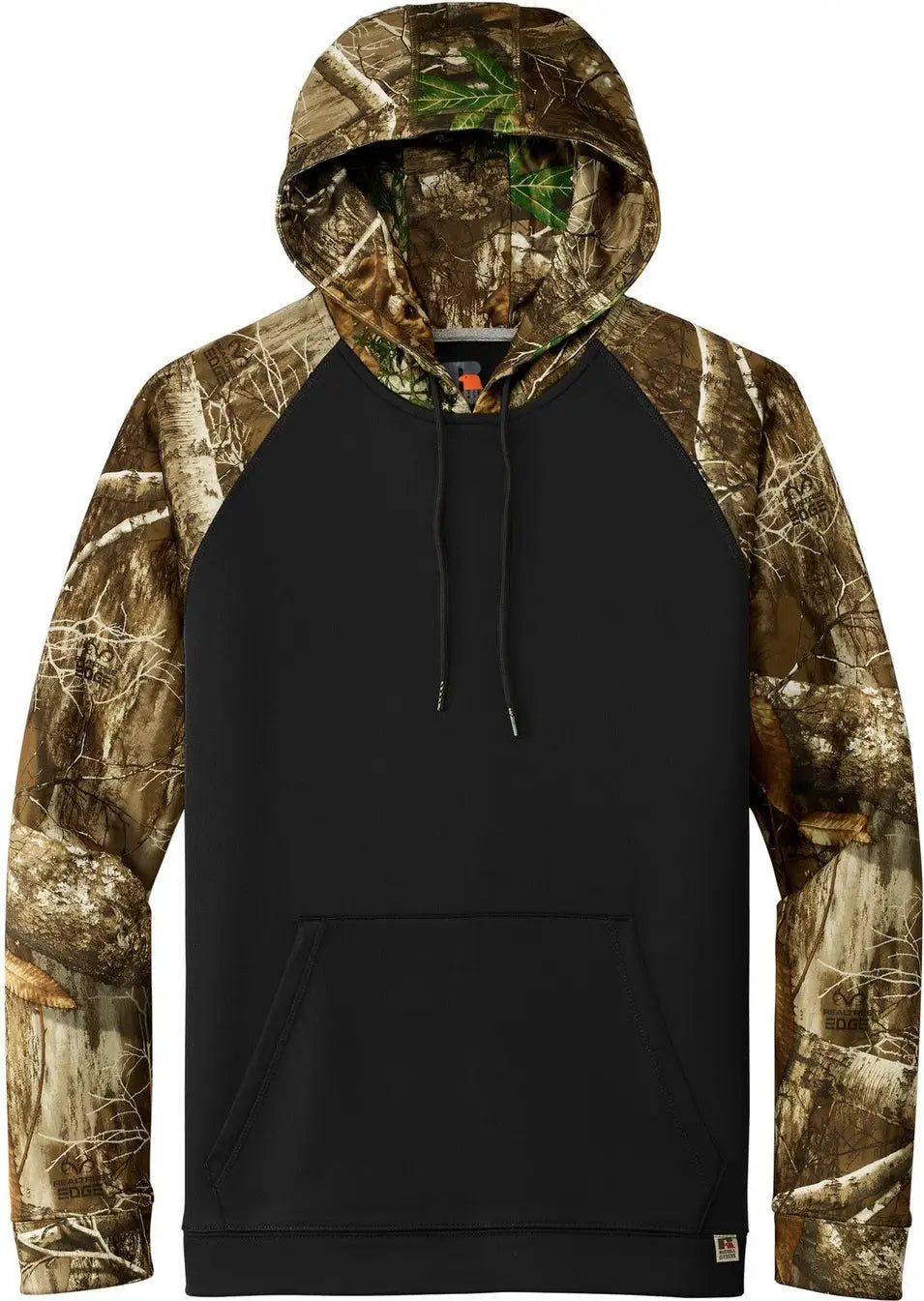 Russell Outdoors Ru451 Realtree Performance Colorblock Pullover Hoodie - Black Edge