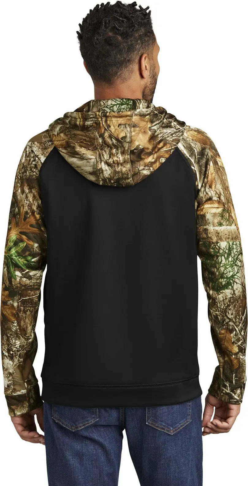 Russell Outdoors Ru452 Realtree Performance Colorblock Full-zip Hoodie - Black Edge