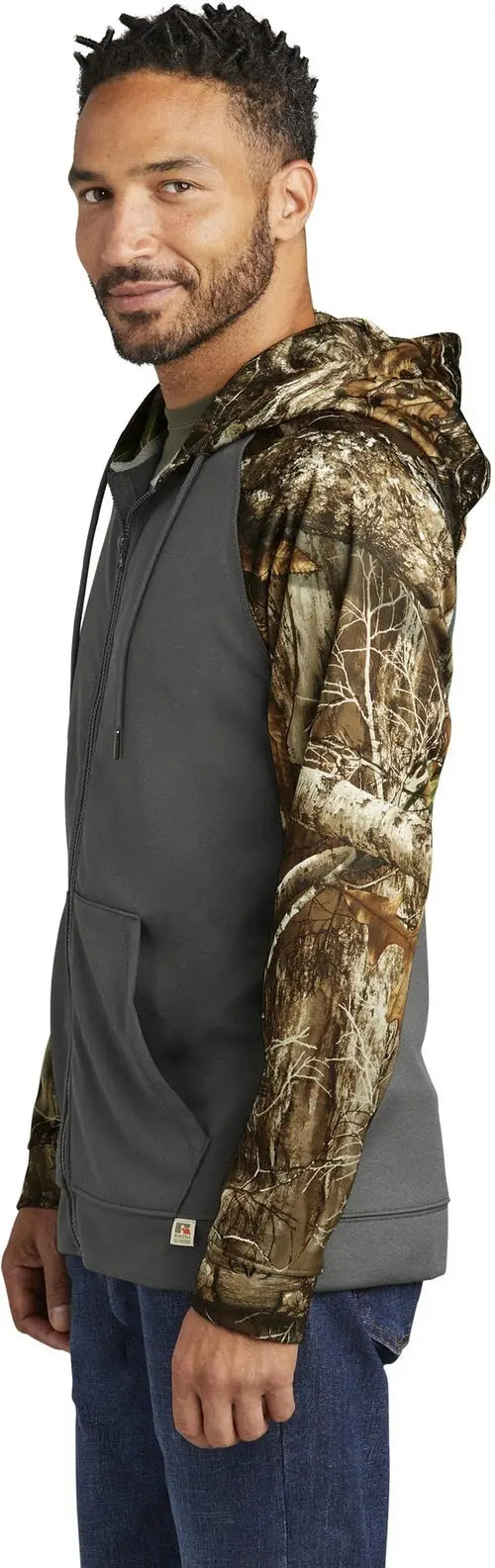 Russell Outdoors Ru452 Realtree Performance Colorblock Full-zip Hoodie - Magnet Edge