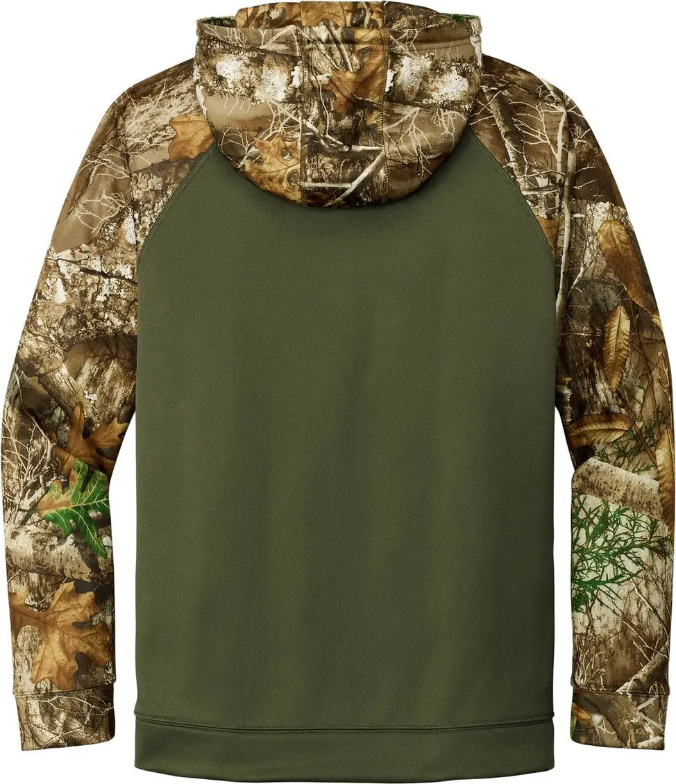 Russell Outdoors Ru452 Realtree Performance Colorblock Full-zip Hoodie - Olive Drab Green Edge