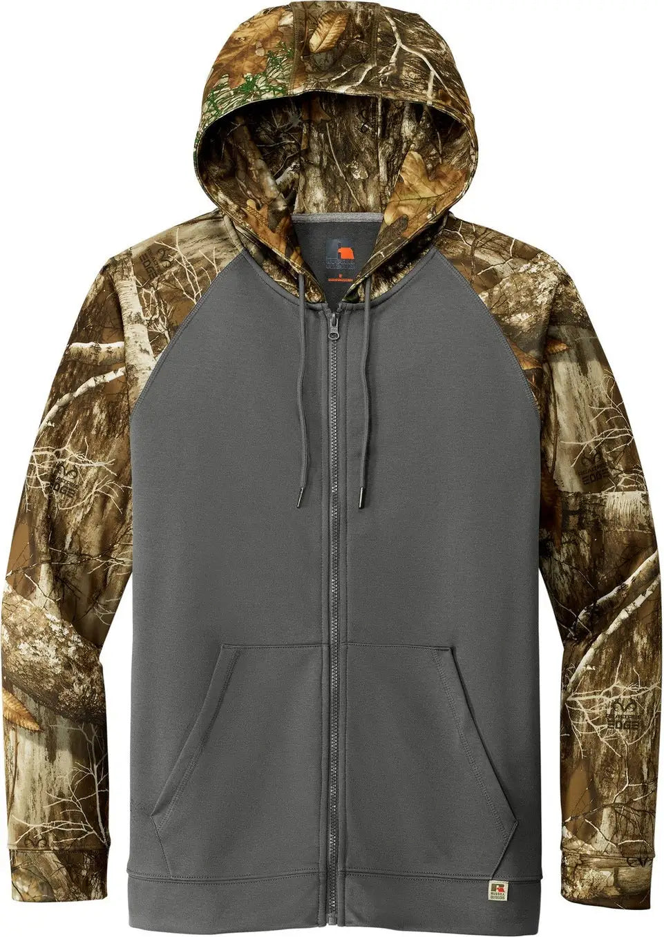 Russell Outdoors Ru452 Realtree Performance Colorblock Full-zip Hoodie - Magnet Edge