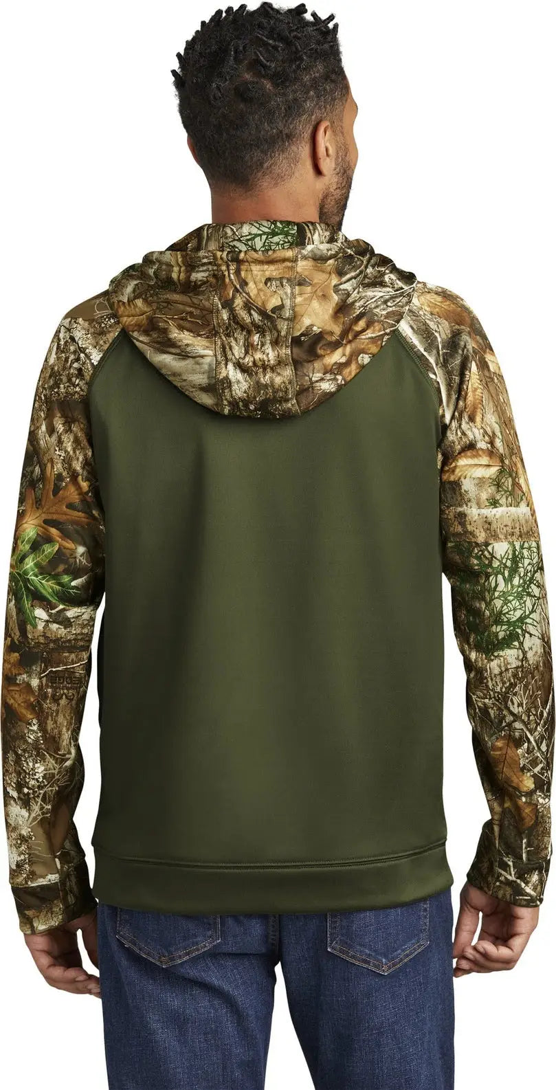 Russell Outdoors Ru452 Realtree Performance Colorblock Full-zip Hoodie - Olive Drab Green Edge