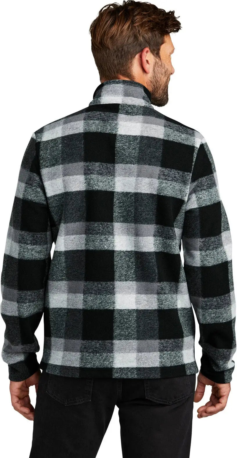 Russell Outdoors Ru551 Basin Snap Pullover - Deep Black Plaid