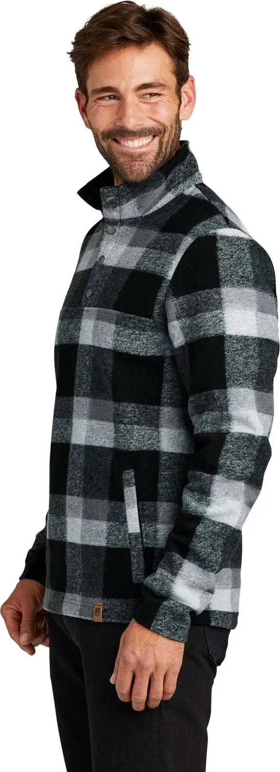 Russell Outdoors Ru551 Basin Snap Pullover - Deep Black Plaid