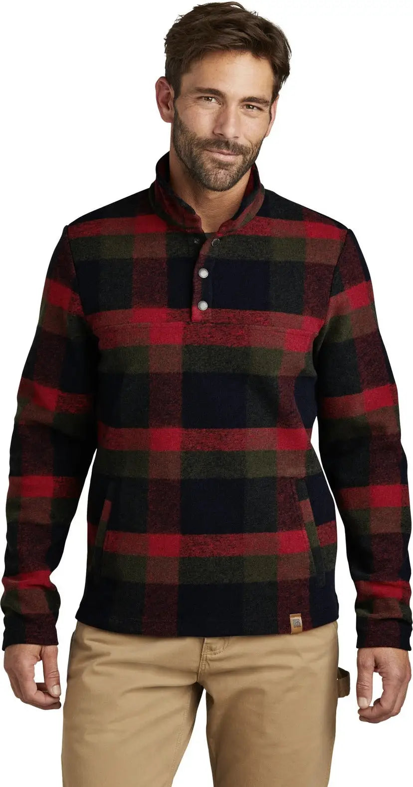 Russell Outdoors Ru551 Basin Snap Pullover - Red Plaid