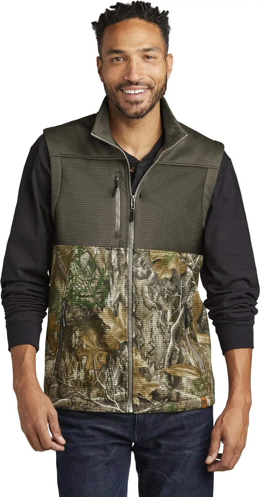 Russell Outdoors Ru604 Realtree Atlas Colorblock Soft Shell Vest - Cargo Brown Edge - Brown/ / Adult Xs