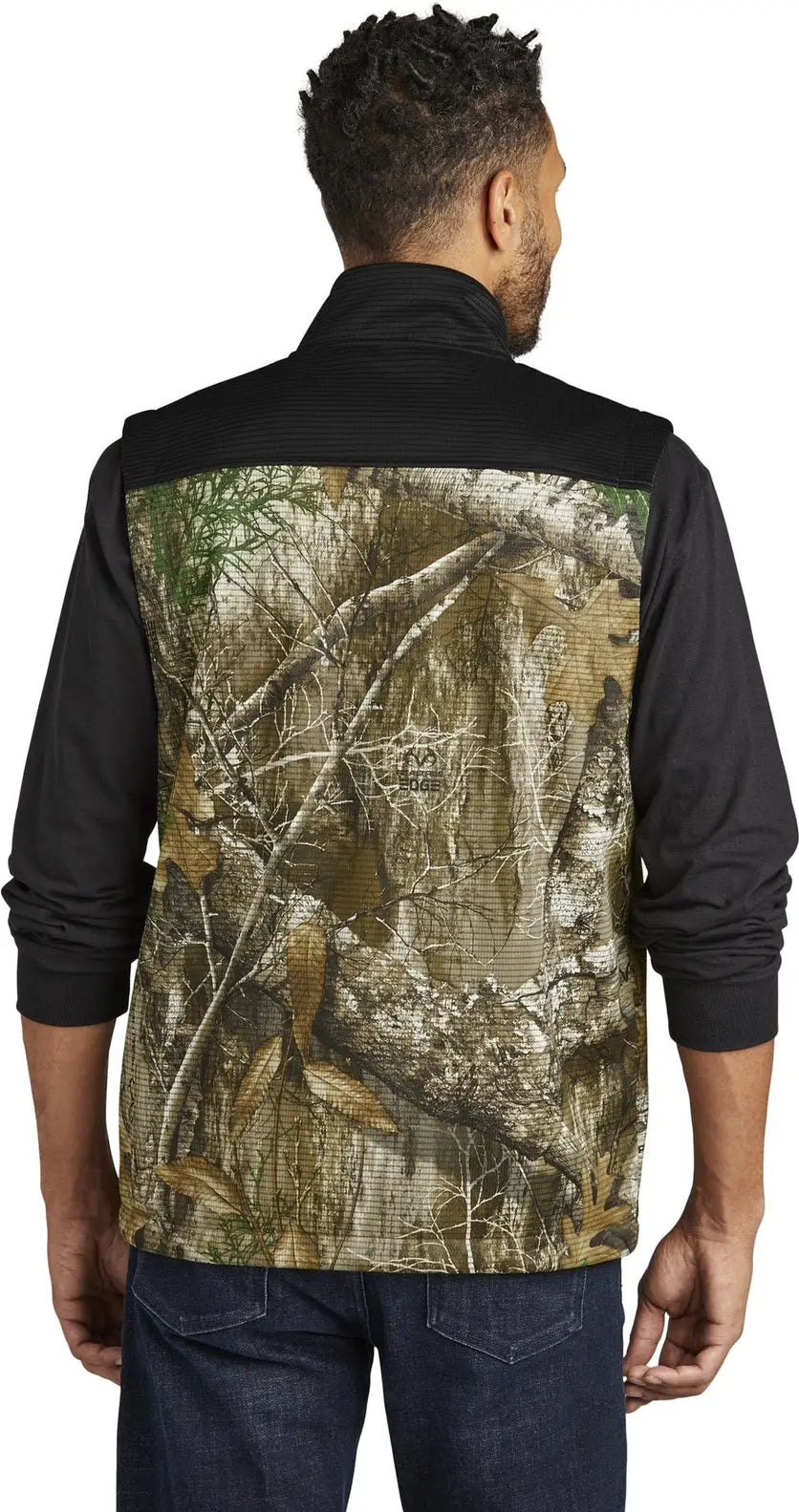 Russell Outdoors Ru604 Realtree Atlas Colorblock Soft Shell Vest - Deep Black Edge