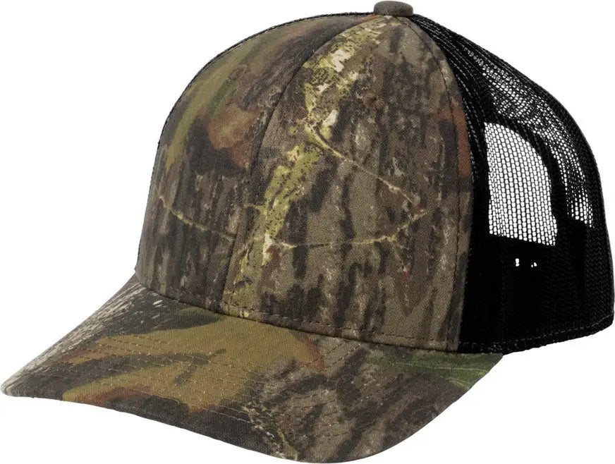 Russell Outdoors Ru900 Camo Snapback Trucker Cap - Mossy Oak New Break Up Deep Black - Up/ / Adult Osfa