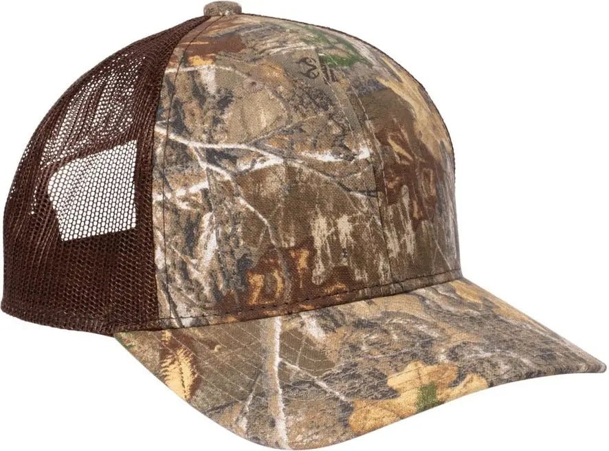 Russell Outdoors Ru900 Camo Snapback Trucker Cap - Realtree Edge Brown - Edge/ / Adult Osfa