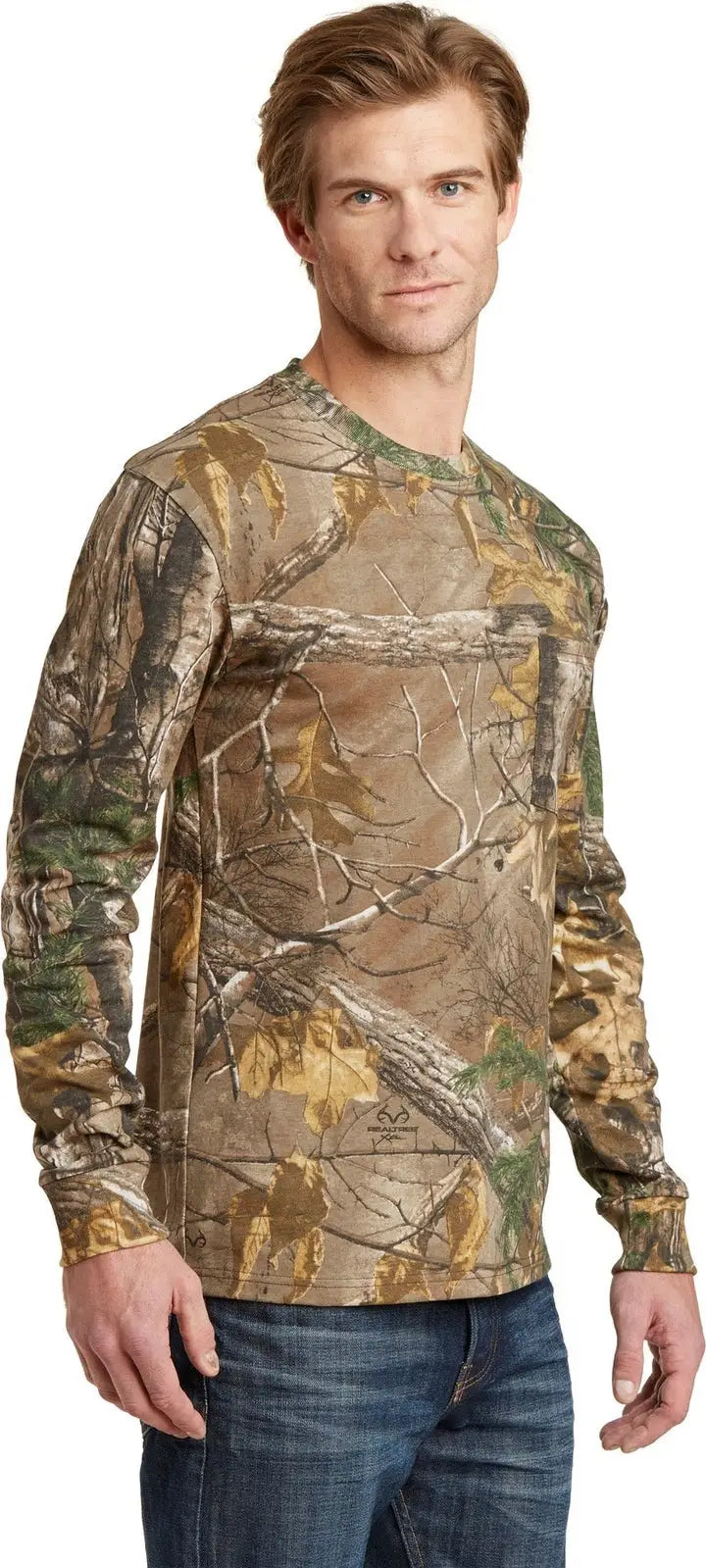 Russell Outdoors S020r Realtree Long Sleeve Explorer 100% Cotton T-shirt with Pocket
