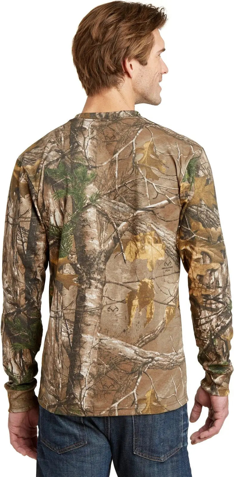 Russell Outdoors S020r Realtree Long Sleeve Explorer 100% Cotton T-shirt with Pocket