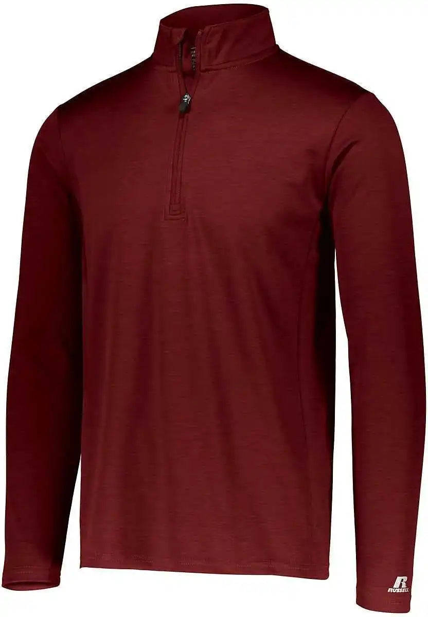 Russell Qz7eam Dri-power Lightweight 1 4 Zip Pullover - Cardinal
